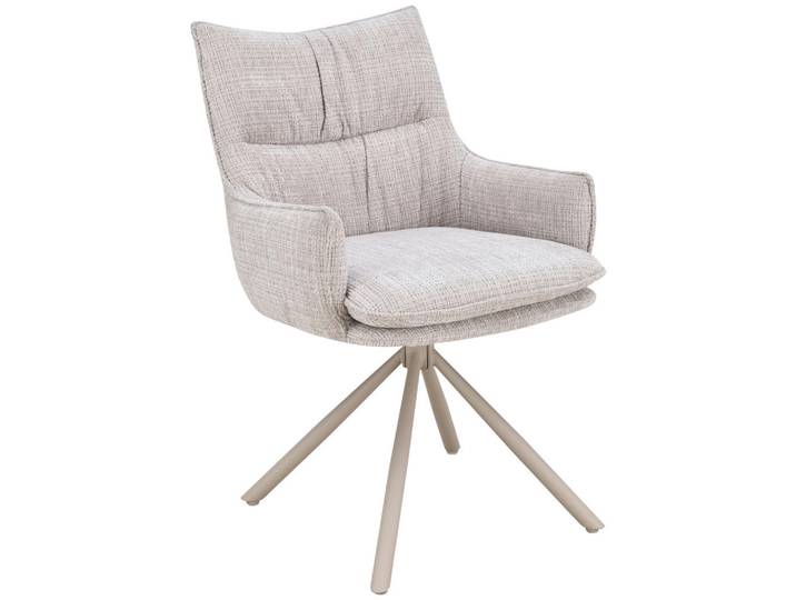 Livetastic Armlehnstuhl, Beige, Holz, Metall, Pappel, Sperrholz, Rundrohr, 57x90x67 cm, Esszimmer, Stühle, Esszimmerstühle, Armlehnenstühle
