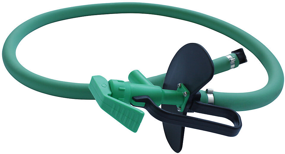 Handpumpen-Abgabeschlauch mit Zapfhahn, für Säuren, grün, Länge 1,5 m, ab 5 Stk Jessberger