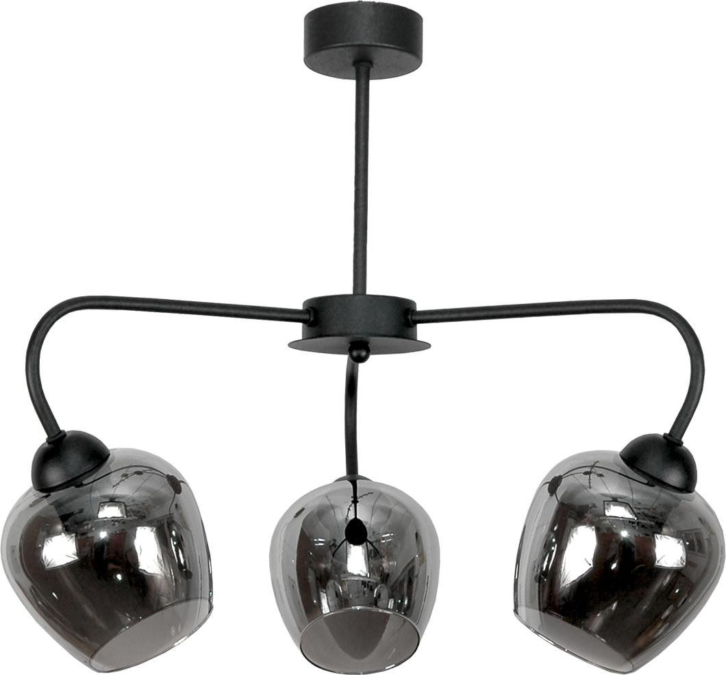Edylit Hanglamp Horace model 15-172 met zwart glas en grafiet afwerking