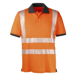 Wanschutz-Poloshirt "ORLANDO" UV-Schutz - M - orange/grau