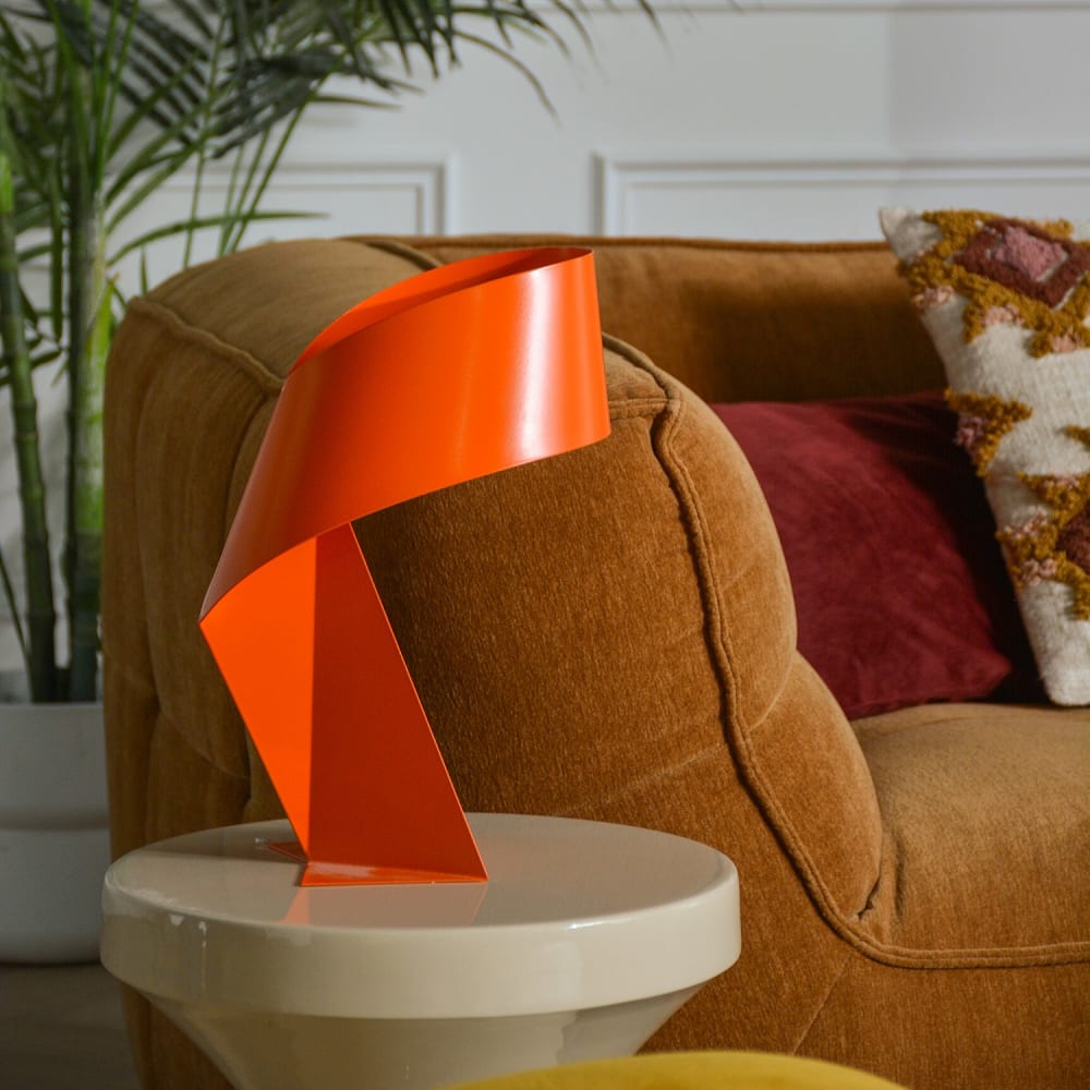 Habitat Lampe de table en métal - 35 cm - orange tangerine Orange 25x35x20cm