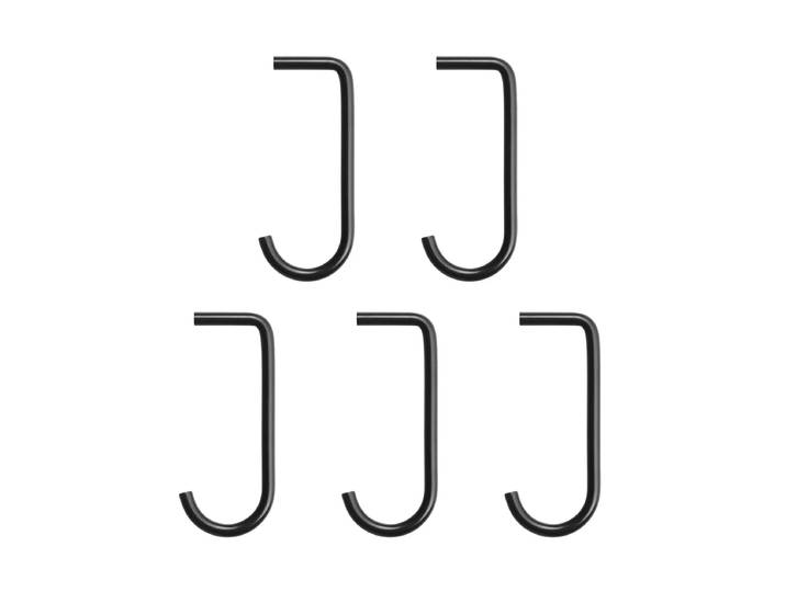 String - Haken für Metallboden, schwarz (5er-Set)