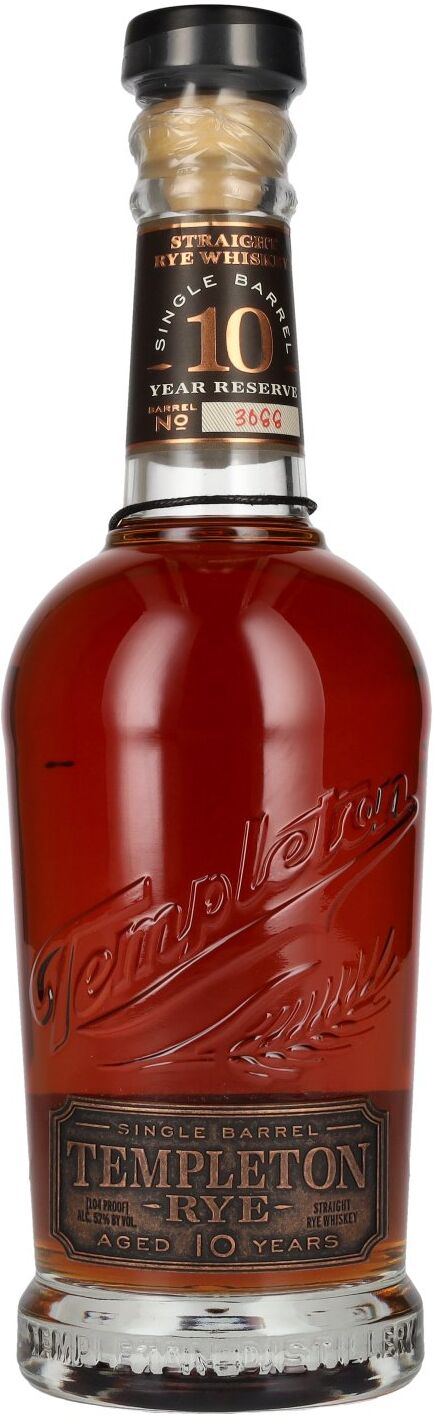 Templeton Rye Whiskey Templeton RYE 10 Years Old SINGLE BARREL Straigth Rye Whiskey 52% Vol. 0,7l