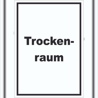 HB-Druck Trockenraum Aufkleber mit Text Wäsche trocknen hochkant A9 (37x52mm)