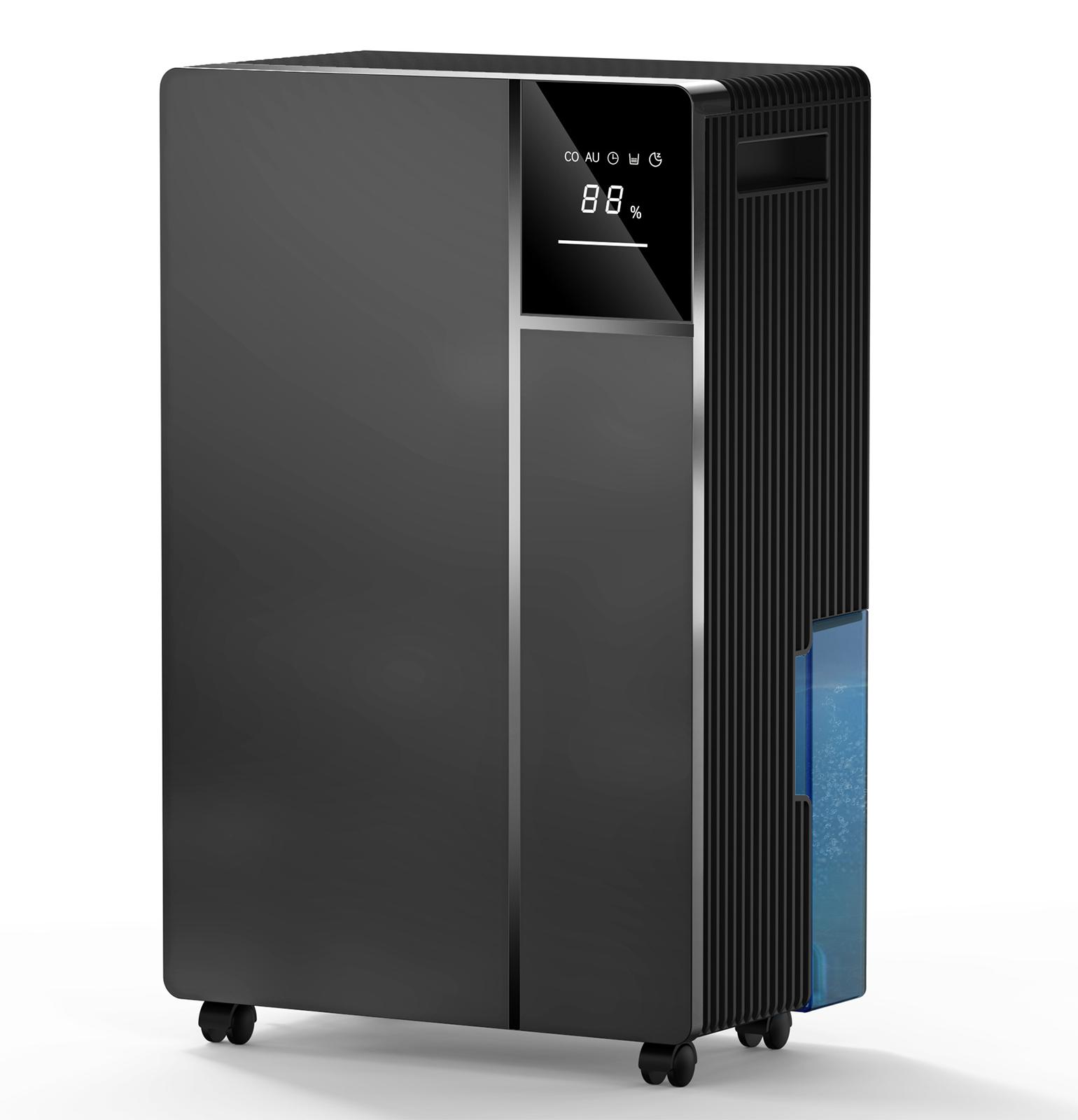 Zimilo Intelligenter Luftentfeuchter 16L/D, 2,5L Tank, Trockenmodus, Automatik, Schimmel-, Feuchtigkeits- & Wäscheschutz, für 41-60m², Schwarz