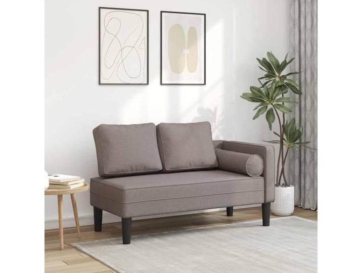 vidaXL Chaiselongue, Chaiselongue mit Kissen Taupe Stoff