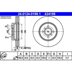 Bremsscheibe ATE 24.0124-0198.1 (2 Stk.) für Ford Focus I Turnier