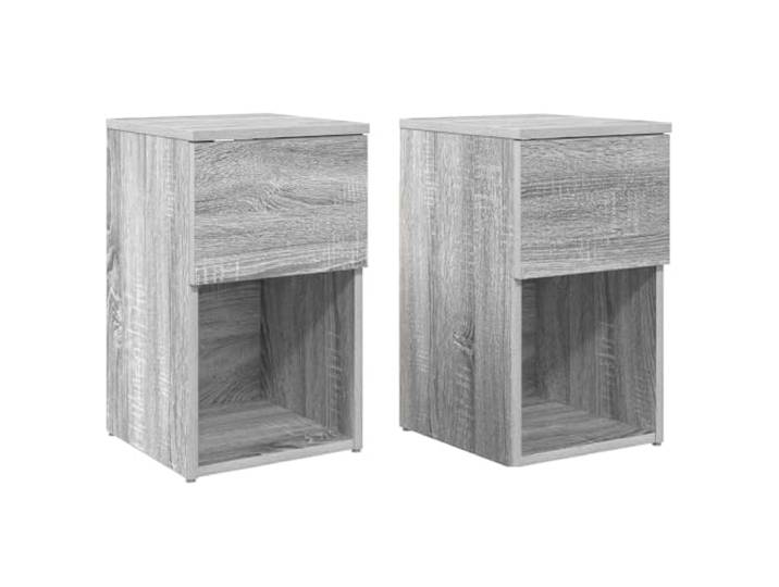 KUTYWEXFM Bettschrank 2er Set Nachtkommode Graues Sonoma 29x31.5x49cm Kompakte Nachtschränke fürs Schlafzimmer schaffen praktischen Stauraum auf kleinster Stellfläche im modernen Look.