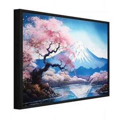 BILDER mit Rahmen Vulkan Fidschi Blau 60x40 cm