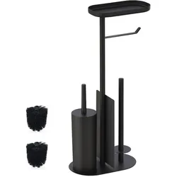 Relaxdays WC Garnitur aus Metall Schwarz