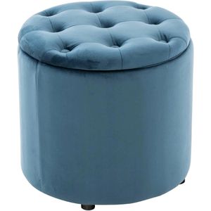 CLP Sitzhocker Pantin, mit Stauraum, bis 120 kg, Samt, blau, 44 x 42cm