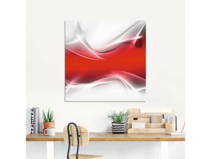 Glasbild ARTLAND Kreatives Element , rot (farbe bild(er): rot), B:100cm H:50cm, Bilder, Glasbild, in verschiedenen Grössen
