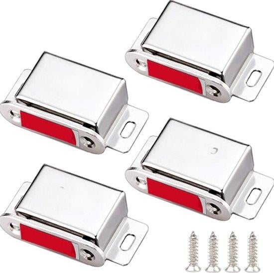 Magnetische Deurmagneet met Kleefstrip in Zilver en Roestvrij Staal