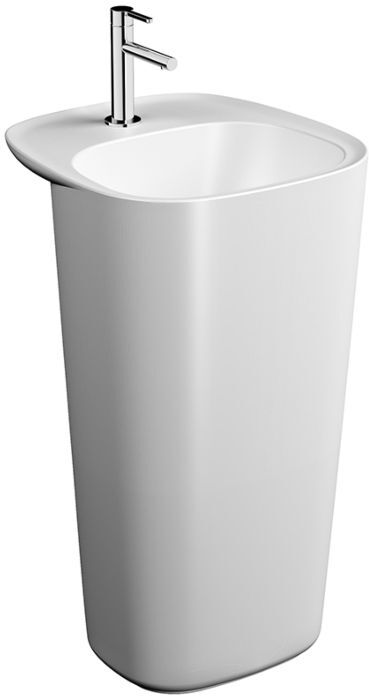 Vitra Plural Waschtisch 7814B401-0041 48,5 x 52,5 x 85 cm, edelweiß, boden-/freistehend, ohne Überlauf, 1 Hahnloch