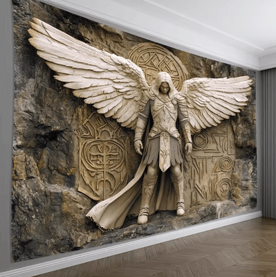 Inspire Curations 3D Angel Wall Tapestry Glam Polyester Hanging Decor For Living Room & Bedroom lf 5130160gt 150x300cm