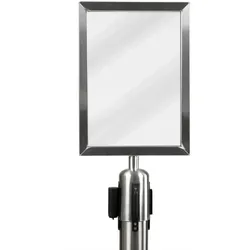 Securit® A4 Schildhalter für Ausziehbare Empfangspfosten – Chrom – Montagekit enthalten