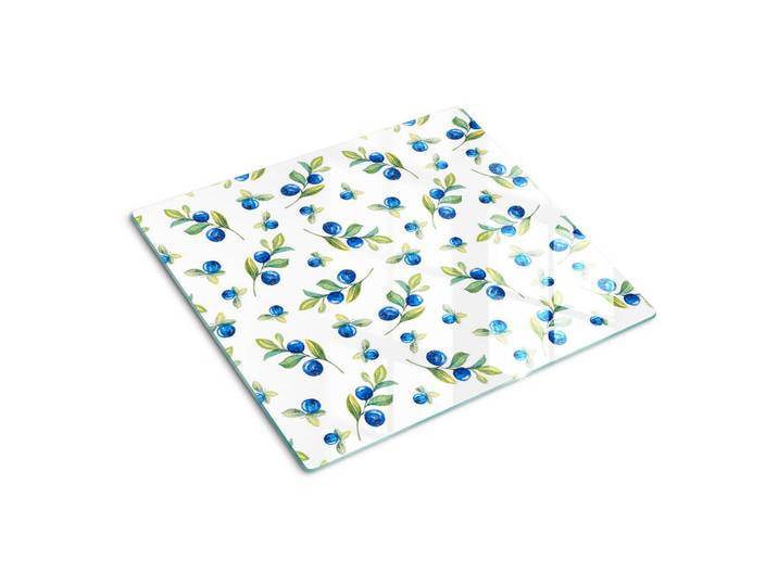 Tulup Glasplatte 60x52 cm Blaubeeren, Glas, 60x0.4x52 cm, Küchen, Küchenelektrogeräte, Herde, Herdabdeckplatten