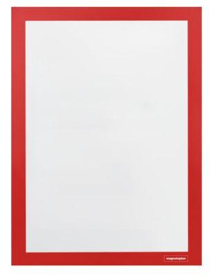 Magnetpolen Inforahmen magnetofix, A4 Hoch-/Querformat, selbstklebend, PP, rot, 2 Stück