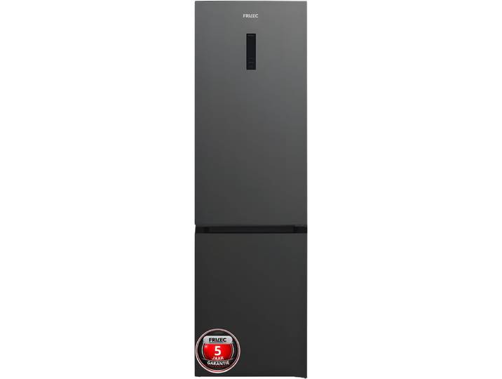 Frilec BONN388-NFD-040ADG - Koelvriescombinatie - A-Label - 201 cm Hoog - Display - Fast Freeze - 35 dB - 5 Jaar Garantie - 377L - No Frost - Dark Grey