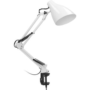 Böttcher-AG Schreibtischlampe mit E27-Fassung, mit Tischklemme, weiß