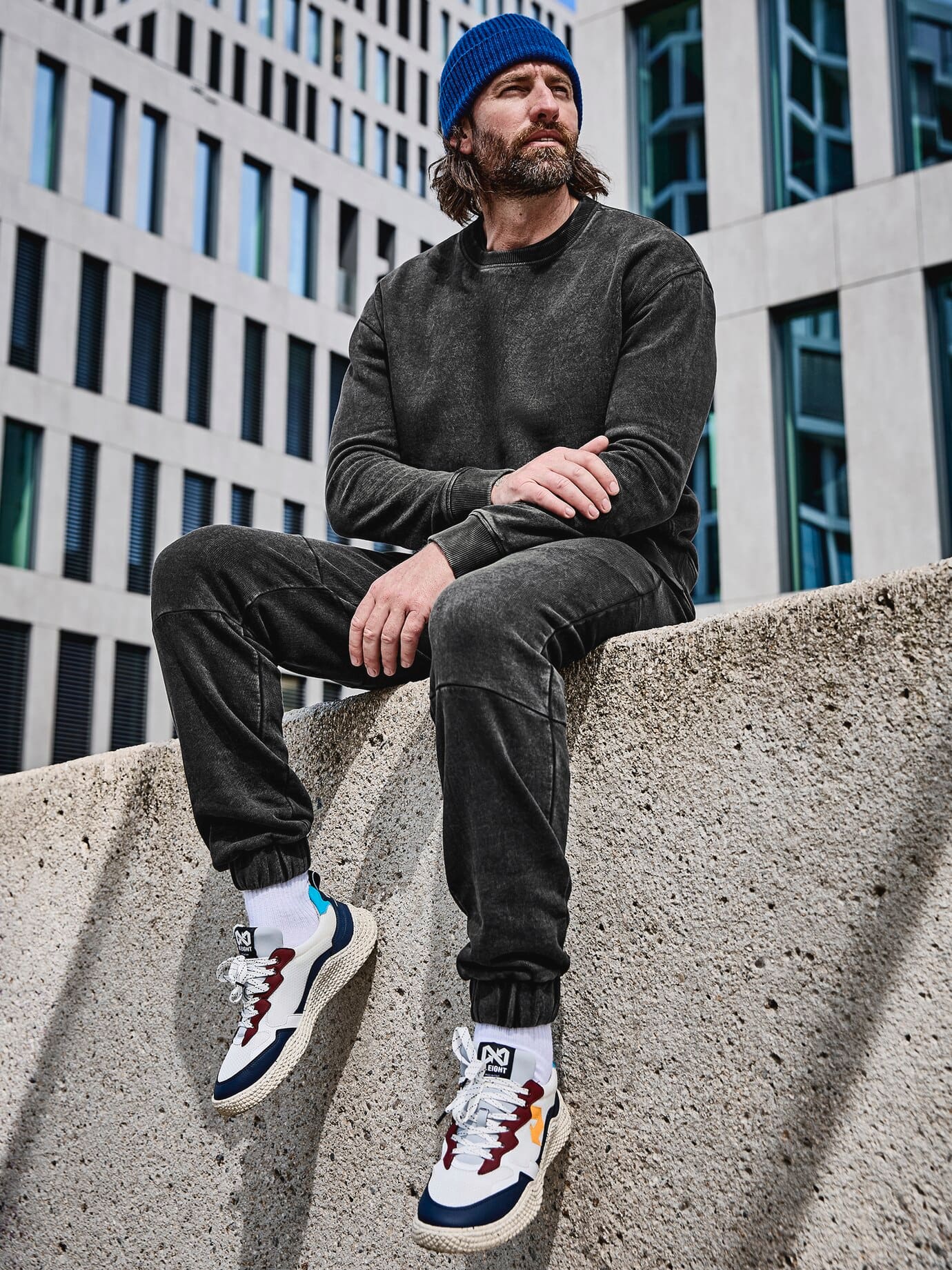 Mey & Edlich Couch-Jogger-Sweatshirt Schwarz M