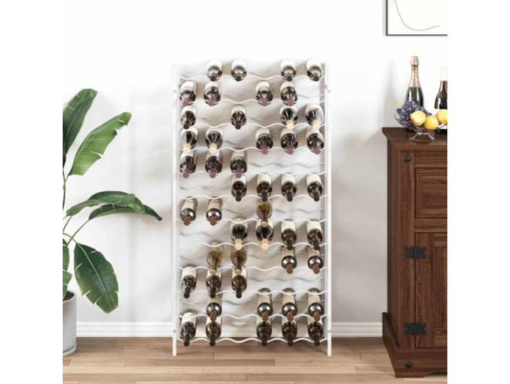 smnyxs Flaschenregal für 72 Flaschen, Weiß, Metall, 12 Ebenen Modernes Weinregal, Wandbefestigung inklusive, glatte Oberfläche, ideal für Küche und Bar