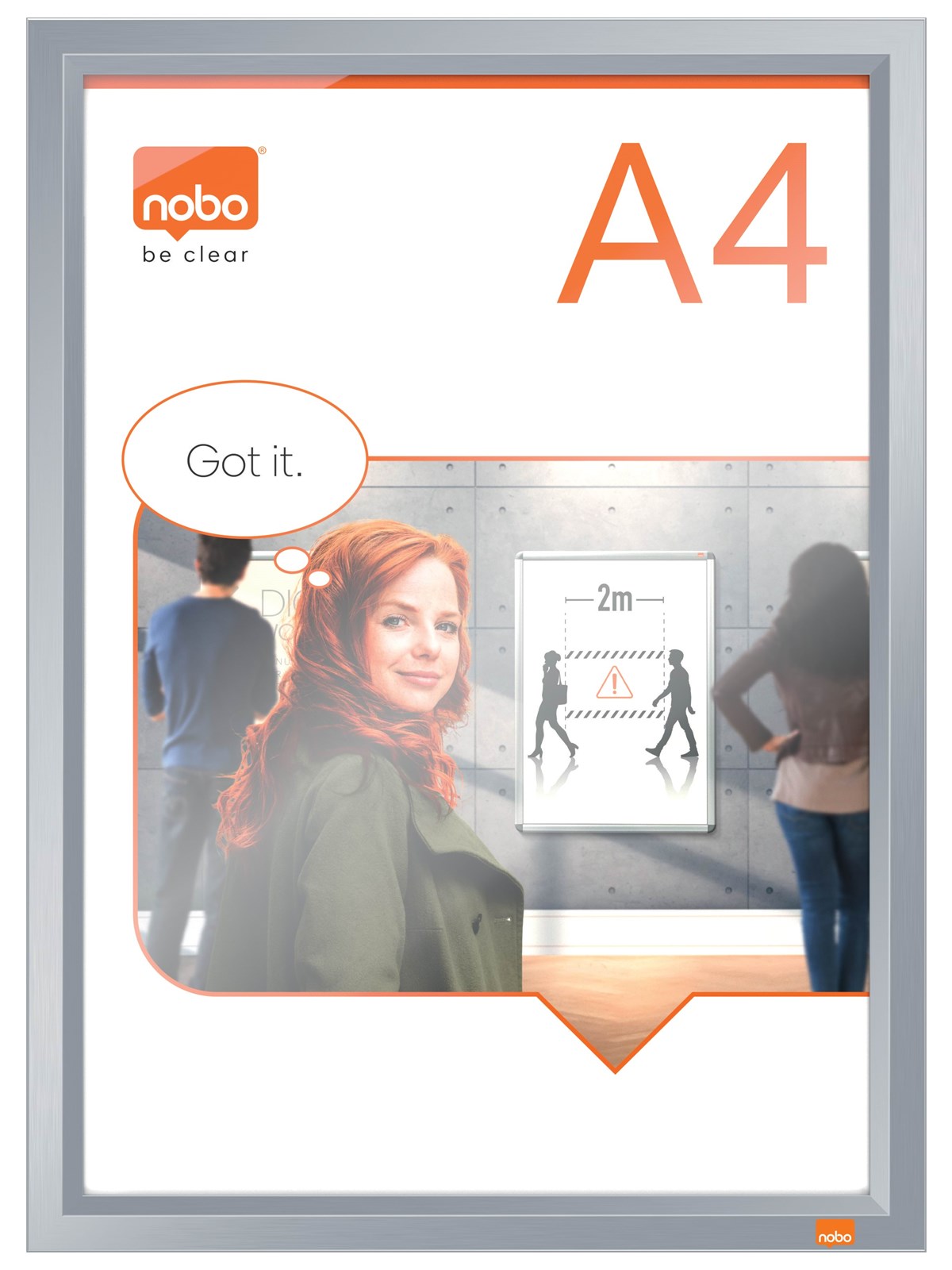 Nobo Impression Pro Clip-Rahmen A4 mit Aluminiumrahmen