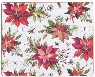 C&F Home Poinsettia Christmas Hardboard Placemat S6