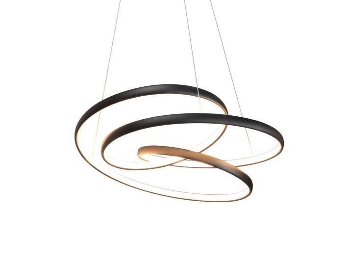 Nettlife Pendelleuchte Sonne 50/50/5 cm, Schwarz, Metall, LED integrated, 50x5x50 cm, Lampen & Leuchten, Innenbeleuchtung, Hängeleuchten, Pendelleuchten