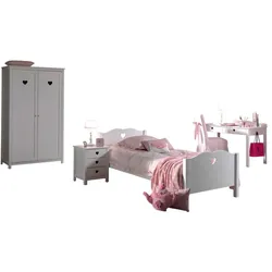KINDERZIMMER Kamila 5 weiß aus MDF mit Bett, Schrank und Nachtkonsole