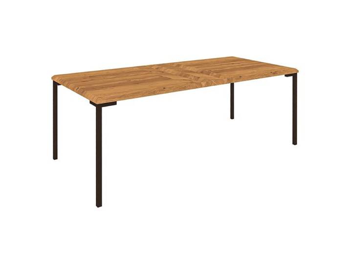 The Beds Abies Esstisch 180x90cm Massivholz Wildeiche Vierfußgestell 8 Sitzplätze