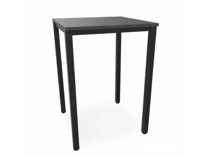 EIGENTLICH Stehtisch Gestell Schwarz, H112,5 cm (Anthrazit, 80x80 cm) Büro Besprechungs-Stehtisch quadratische Beine Stahlrohr, Meetingtisch Bartisch aus eigener Fertigung für Privat und Gewerbe