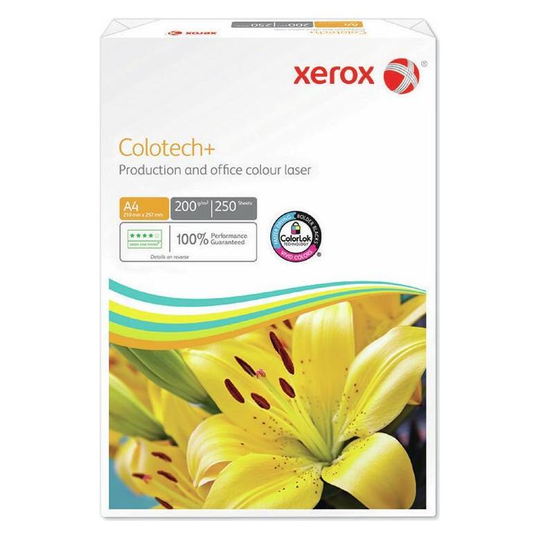 Xerox Laserpapier Colotech+ DIN A4 200 g/qm 250 Blatt (A4, 250 Blätter, 200 g/m²) (003R99018)