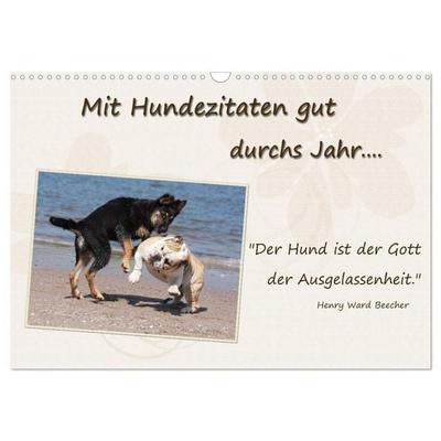 Mit Hundezitaten gut durchs Jahr / CH-Version (Wandkalender 2027 DIN A3 quer), CALVENDO Monatskalender