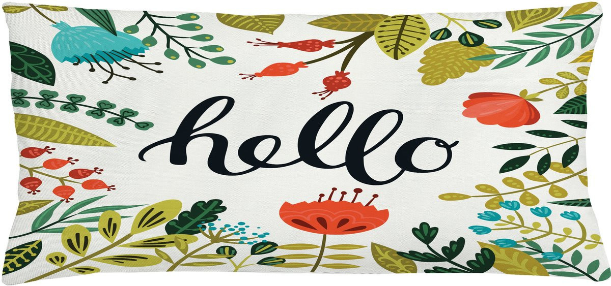 ABAKUHAUS Lente Kussenhoes Blühend Zomer Flora, Meerkleurig, 90 x 40 cm