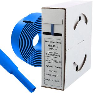 Offgridtec Schrumpfschlauch 7-01-000567, Polyolefin, Meterware, 2:1, blau, 3,2 mm x 10 m (ØxL)