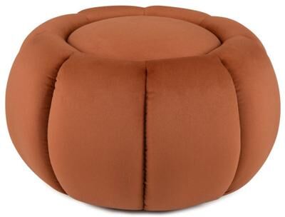Costway Pumpkin Ottoman with Hidden Storage and Removable Lid-Orange
