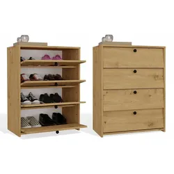 Schuhschrank LOKA EICHE ARTISAN 4 Klapptüren 66 cm für Flur