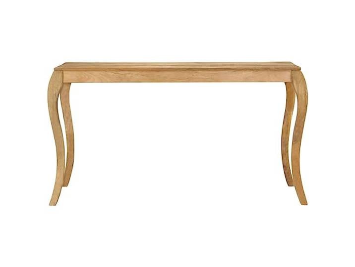 Esstisch 135x75x76 cm Massivholz Mango Massives Mangoholz, Vintage-Stil, handgefertigt, robuste geschwungene Beine, einfacher Aufbau