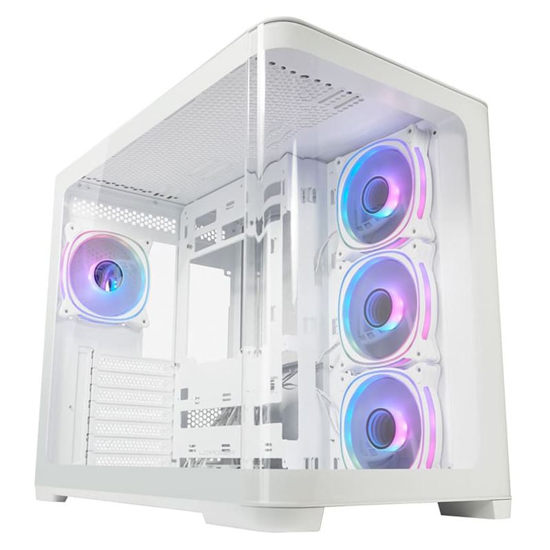 LC-Power Gaming 8001W Pro-Storm Light Midi Tower ohne Netzteil weiss