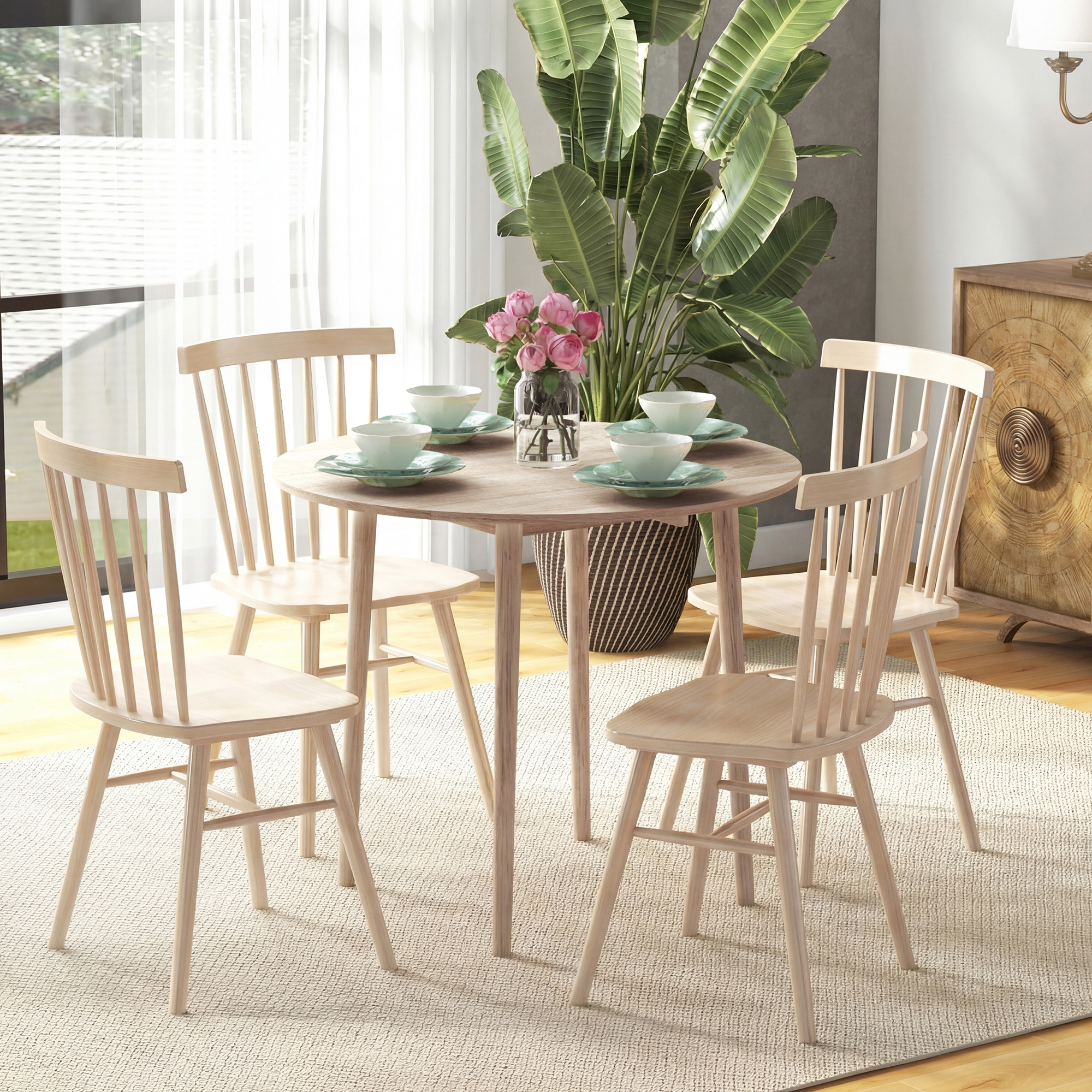 Homcom Tavolo Pieghevole Moderno a Ribalta per Cucina e Soggiorno, in Truciolato, Ø89x73.5 cm Aosom
