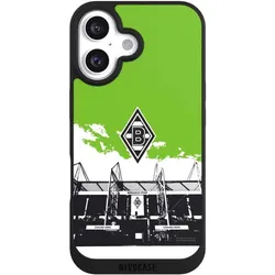 Nivocase Handyhülle für Apple iPhone 16 Hülle NIVOpure Case Schwarz Borussia Mönchengladbach Fanartikel (Apple iPhone 16), Smartphone Hülle, Schwarz
