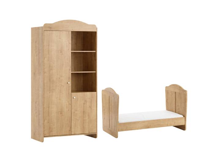 Lit évolutif 70x140 et armoire 2 portes Vox Megeve Bois
