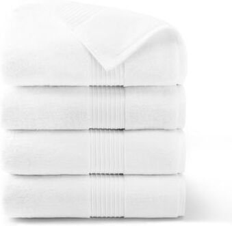 "TOWN & COUNTRY EVERYDAY 4-Piece Solid Dobby Border Bath Towel Set - 30""x58"""