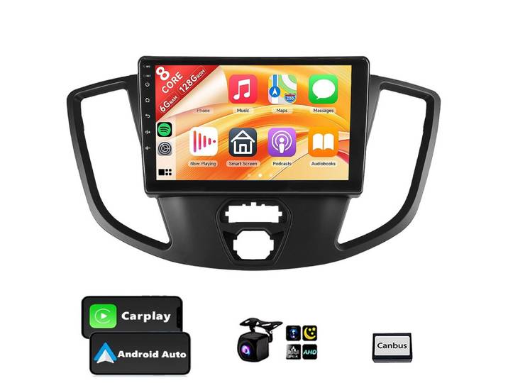ESSGOO 6+128G DAB+ Carplay Android15 Autoradio Für Ford Transit 2015-2018 GPS Navigationsgerät (Carplay Android Auto Bluetooth EQ USB GPS Navi WIFI Touchscreen)