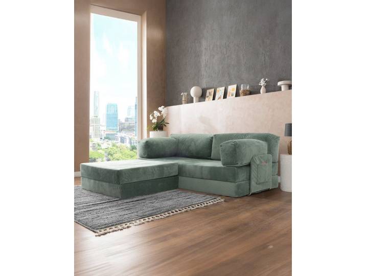 Wuuh Ecksofa Teddy Ecksofa, 3-in-1 Nutzung: Als Ecksofa, Liegensofa