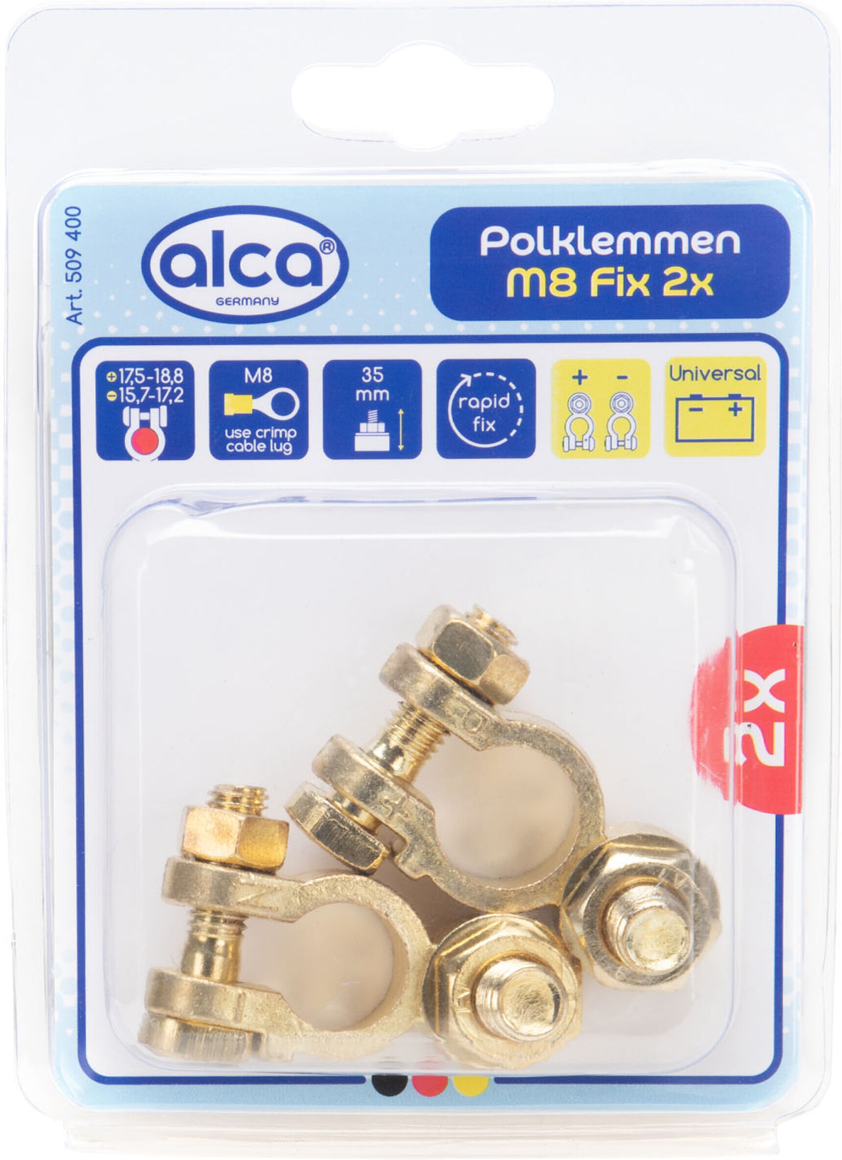 Alca Batteriepolklemme Batterie-Polklemmen Set 2 St. Für Kabelschuhe 509400