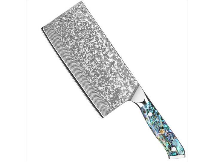 KingLux Hackmesser Damast Hackmesser Küchenmesser 17.6 cm Fleischmesser VG10 Damaststahl