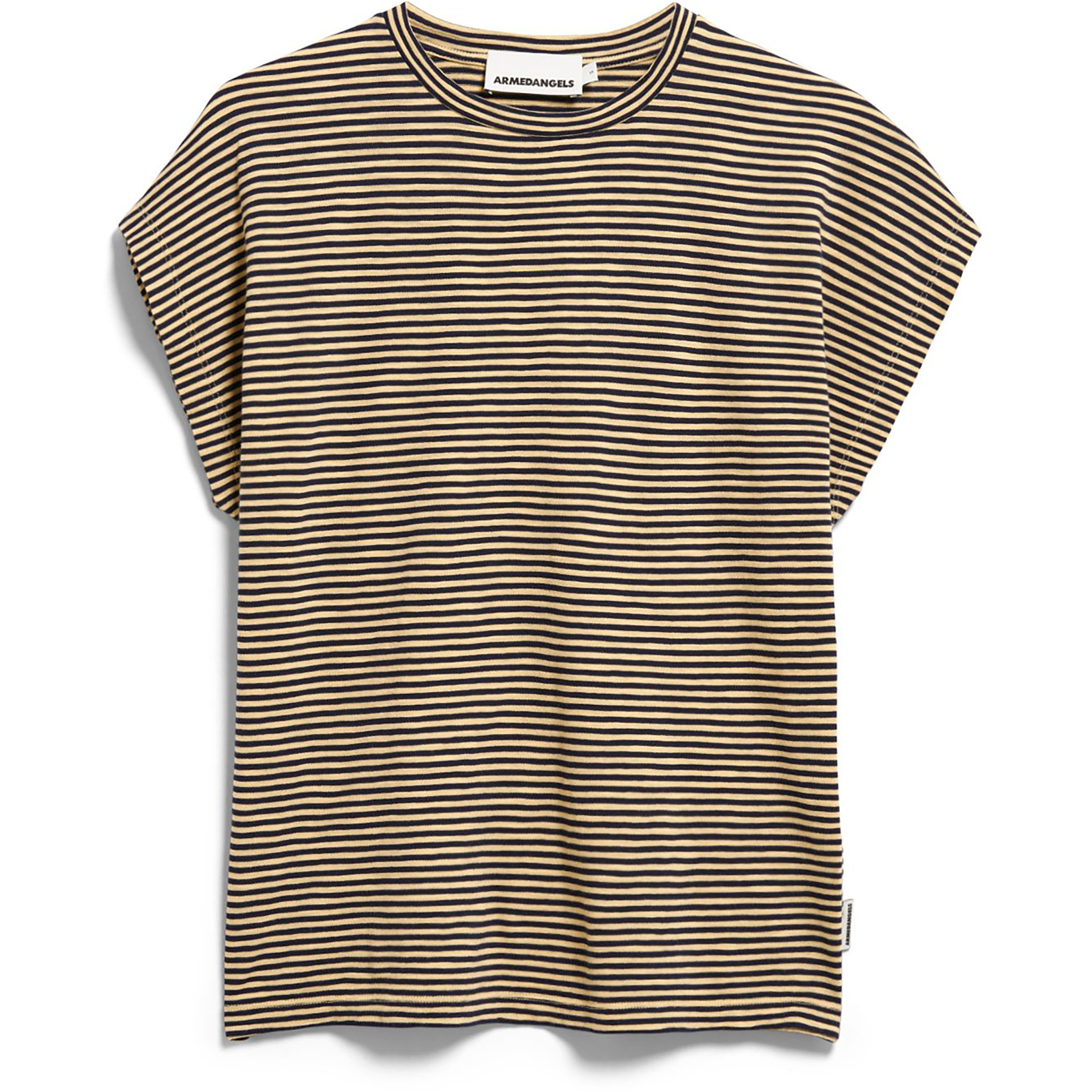 Armedangels Slub Jersey Stripe Damen T-Shirts gelb Größe L Lifestyle Hautfreundlich