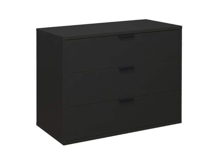 Trendstore Milana Kommode mit 3 Schubladen - Lack anthrazit matt - 81 Soft-Close-Funktion Modern